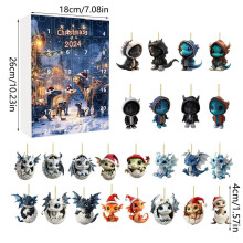 (Style G)Mini ornement acrylique dragon compte à rebours de Noël cadeau pour décoration vacances