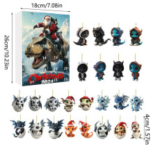 (Style L)Mini ornement acrylique dragon compte à rebours de Noël cadeau pour décoration vacances