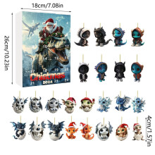 (Style K)Mini ornement acrylique dragon compte à rebours de Noël cadeau pour décoration vacances