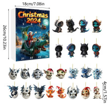 (Style N)Mini ornement acrylique dragon compte à rebours de Noël cadeau pour décoration vacances