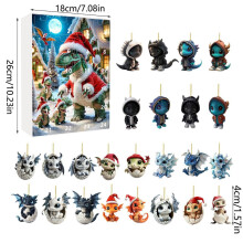 (Style O)Mini ornement acrylique dragon compte à rebours de Noël cadeau pour décoration vacances