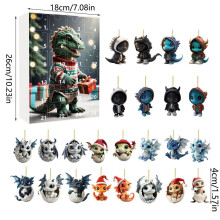 (Style P)Mini ornement acrylique dragon compte à rebours de Noël cadeau pour décoration vacances