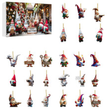 (Style C)Ornement acrylique nain de Noël avec style pour décoration de vacances et cadeau