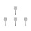4Pcs Home Use Stainless Steel Ash Silver Heavy Duty Scoops 7