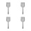 4Pcs Home Use Stainless Steel Ash Silver Heavy Duty Scoops 8