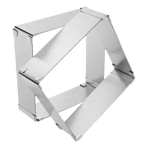 8Pcs Heavy Duty Stainless Steel Adjustable Square Mousse Cake Mold 1