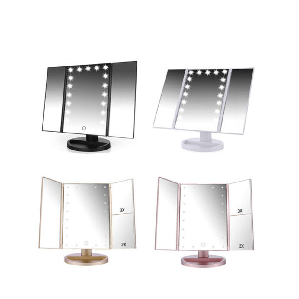 Easehold Trifold 21 Led Lighted Touch Screen Tabletop Vanity Mirror Makeup