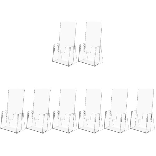 8Pcs Sturdy Acrylic Brochure Stand Compact Transparent File Holder 1