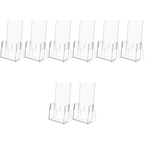 8Pcs Sturdy Acrylic Brochure Stand Compact Transparent File Holder 2
