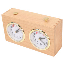 Mechanical Wood Chess Timer Portable Stress Relief Clock 15.4cm