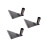 3Pièces Houes Main Acier Manganèse Argenté Pour Jardinage Triangular 6