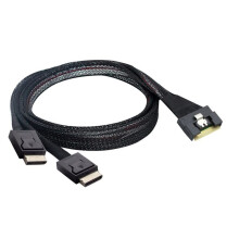 Slim Sas SFF-8654 8i to Oculink SFF-8611 4i X 2 Server High-Speed Cable for Server PCI-Express Riser Card