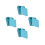 4Pcs Sky-Blue Square Tinplate Storage Boxes for Cookies and Candy 4