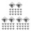 240Pcs Silver Square Pyramid Studs Copper Rivets for DIY Punk Clothing 4
