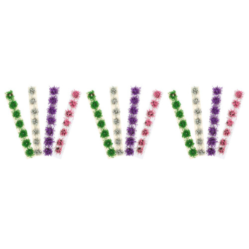 84Pièces Clusters De Fleurs Miniatures Colorées En Nylon Pour Diorama 2