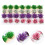 84Pièces Clusters De Fleurs Miniatures Colorées En Nylon Pour Diorama 10