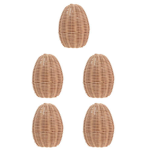 5Pièces Oeufs En Rotin Décor Rustique De Table Pour 2