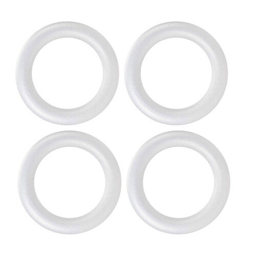 8Pcs Solid Foam Wreath Forms White Round Craft Circles for Decorations 2