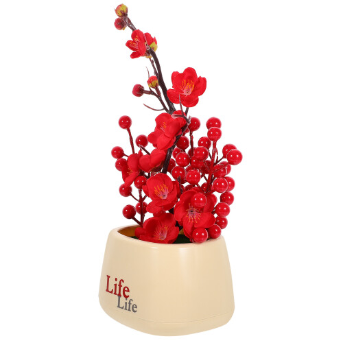 4Pcs Mini Artificial Bonsai Tree Multi Color Plastic Potted Decoration 2