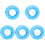 5Pcs Compact Sky-Blue Forearm Strengthener Rubber Hand Grip Exercisers 4