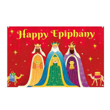Three Kings Day Backdrop 6x5ft Festive Decoration Photo Booth Festive Backdrop for Party Hosts Photographers Church