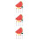 3Sets Stainless Steel Fruit Fork Set with Red Ceramic Holder for Party 5