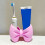 Elegant Pink Bowknot Toothbrush Holder for Modern-White 2