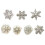 Packung mit 6 Stk. Stilvolle Strasssteine, Schneeflocken,-5 2