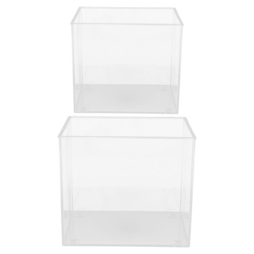 8Pcs Mini Plastic Fish Tank Clear Rimless Betta Aquarium for Desktop 1