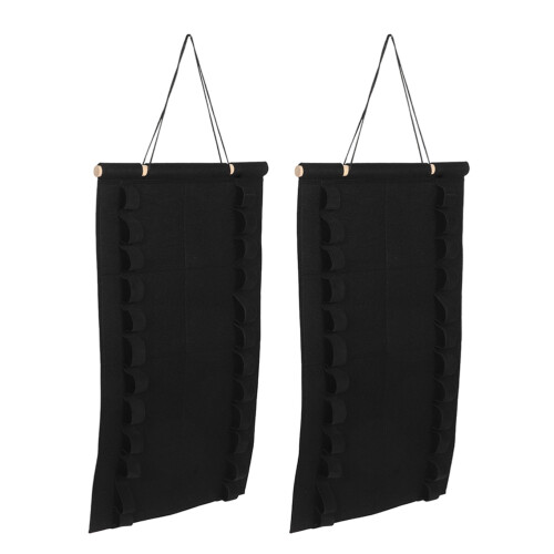 6Pcs Durable Felt Karate Belt Organizer Black Martial Arts Display 1