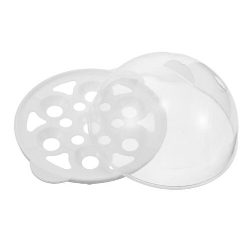 4Pcs Transparent Egg Steamer Lid with Rack for Home Cooking 2