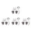 4Ensembles Masques Blancs Chat Pelucheux Et Griffes Cosplay 9