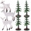 3Sets Miniature Plastic Trees with Deer Model for Landscape Decoration 2