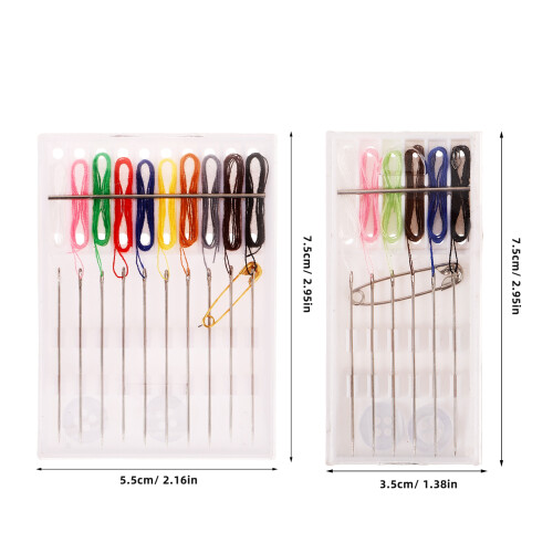 2Sets Practical White Sewing Thread Kit for Home and Travel Use 2