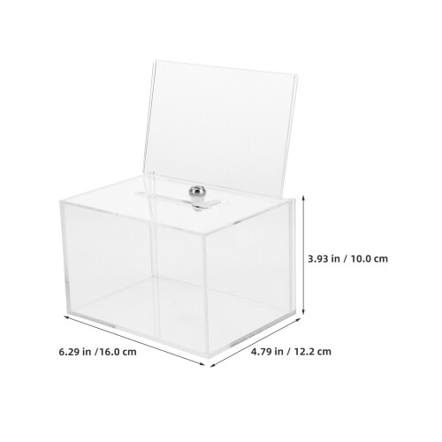 2Pcs Multi-Purpose Clear Acrylic Donation and Feedback Boxes with Slot 1