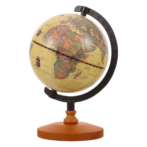3Pièces Globe Vintage En Métal Et Bois Pour Décor Bureau 2