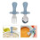 4Sets Toddler Training Silverware Sky-Blue Silicone Handle Spoon Fork 11