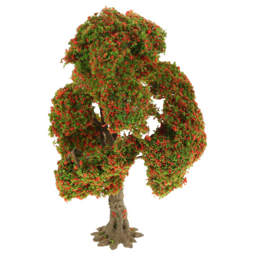 5Pcs Green Miniature Model Fall Trees Plastic Wire Bases for Diorama 2