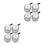 8Pcs White Plastic Silent Swivel Wheels for Stroller Replacement Parts 5