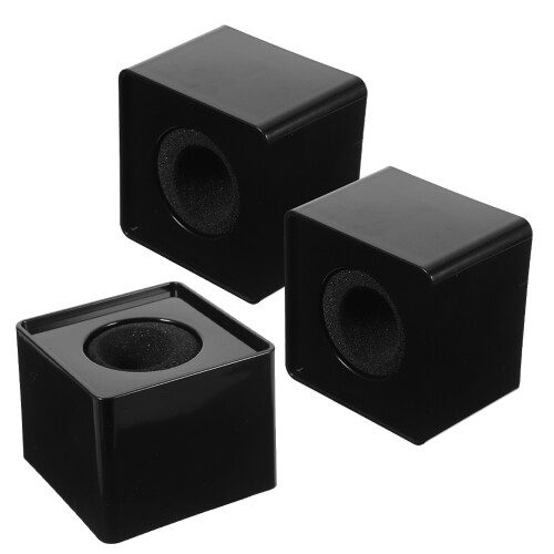 15Pcs Black Mic Logo Cubes Plastic Interview Microphone Flag Stands 1