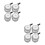 8Pcs White Plastic Silent Swivel Wheels for Stroller Replacement Parts 7