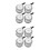 8Pcs White Plastic Silent Swivel Wheels for Stroller Replacement Parts 8