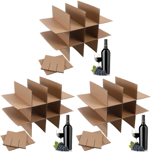 3Sets Beige Cardboard Dividers for Boxes Durable Glassware Packing Kit 1