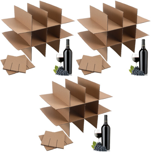 3Sets Beige Cardboard Dividers for Boxes Durable Glassware Packing Kit 2