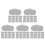 75Pcs Grey Fabric Sweatbands for Safety Replacement Liner 10