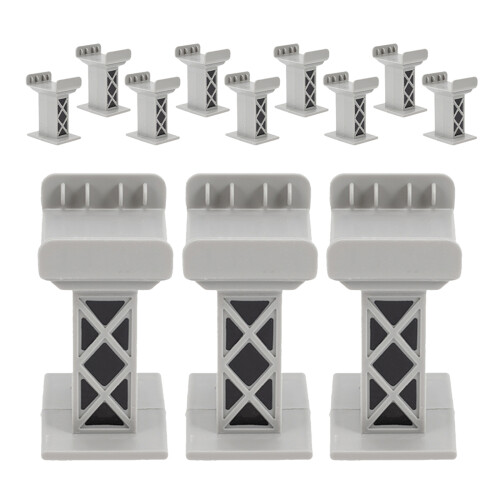 60Pcs High-Level Grey Plastic Train Bridge Supports for Home Rails 1