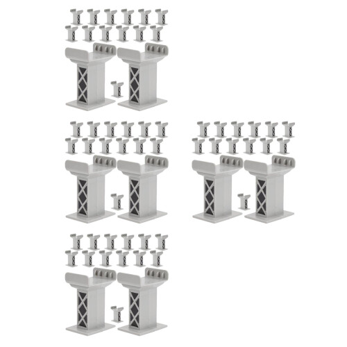 60Pcs High-Level Grey Plastic Train Bridge Supports for Home Rails 2