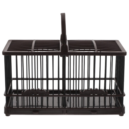 4Pcs Lightweight Plastic Bird Reptile Carrier Coffee Decorative Cage 2