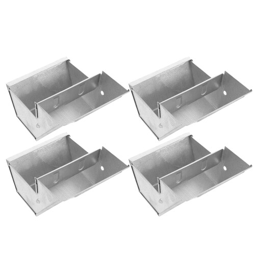 12Pcs Metal Bunny Food Dispenser Silver Iron Durable Rabbit Feeder Box 2