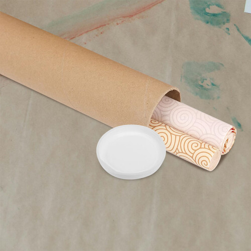 50St Plastic Einddop Wit Voor Mailing Buizen En Poster Opbergen 2